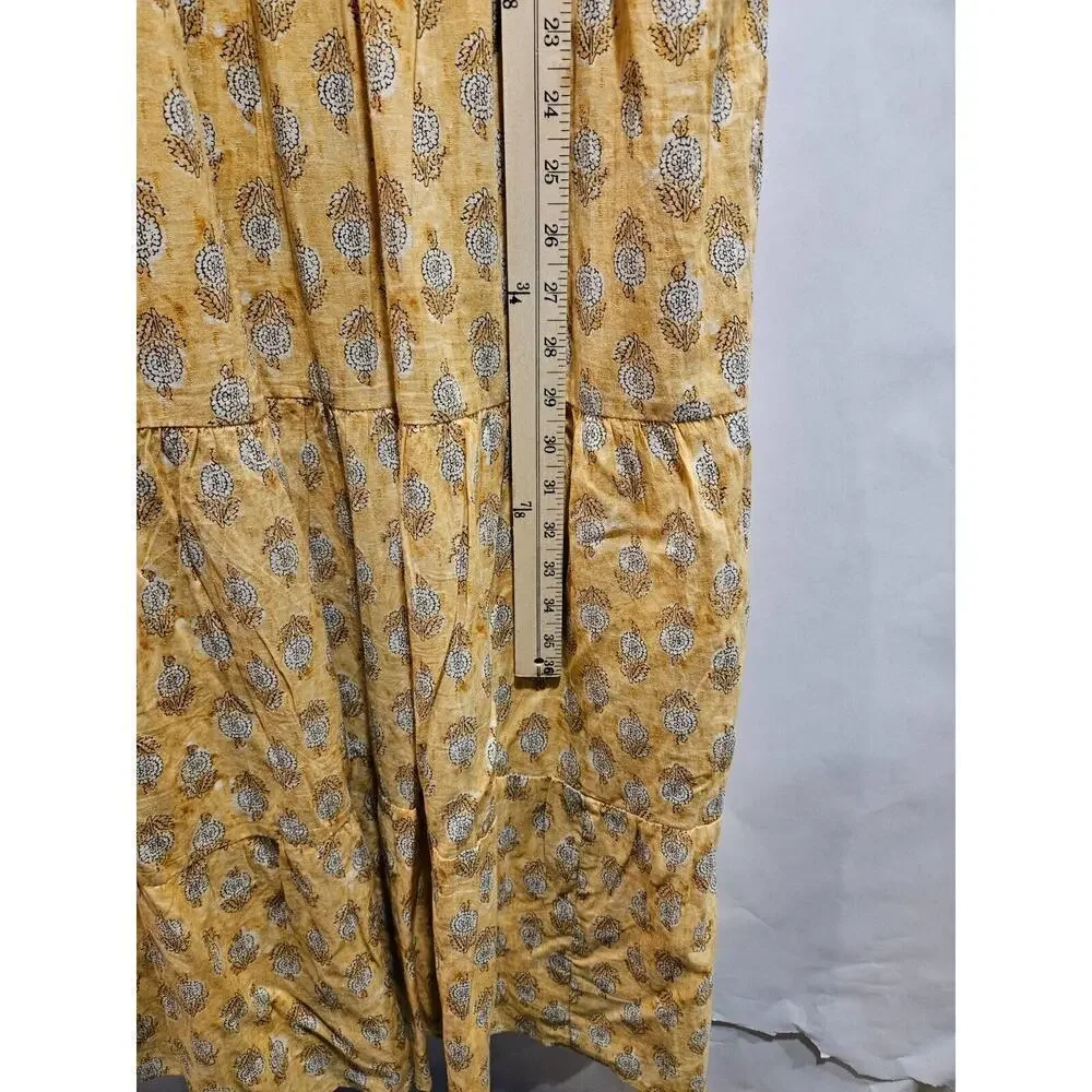 Anthropologie Yellow Floral Midi Dress - Picture 7 of 9